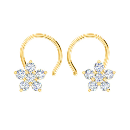 RKC Star Moissanite 925 Sterling Silver Earrings With 14K White Gold Plated Product Wt 1.30 gm