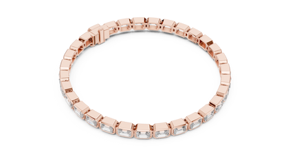 RKC Damen-Armband aus 925er-Sterlingsilber mit 0,39 Karat Moissanit, 14 Karat Gelbgold vergoldet, Gewicht 11,50 g