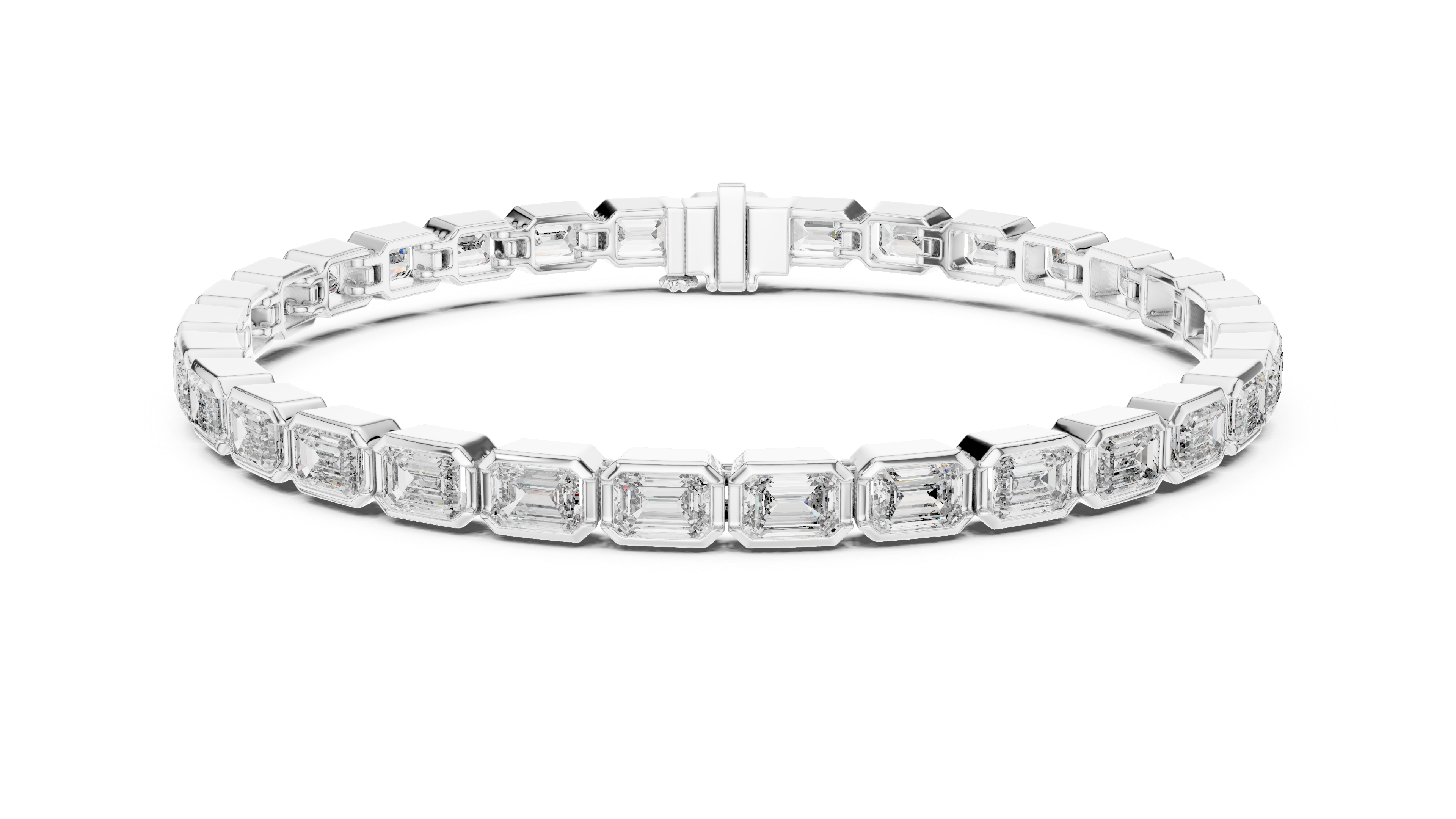 925 Silver Oval Cut Moissanite Tennis Bracelet 14K Gold Plated