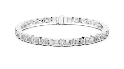 925 Silver Oval Cut Moissanite Tennis Bracelet 14K Gold Plated
