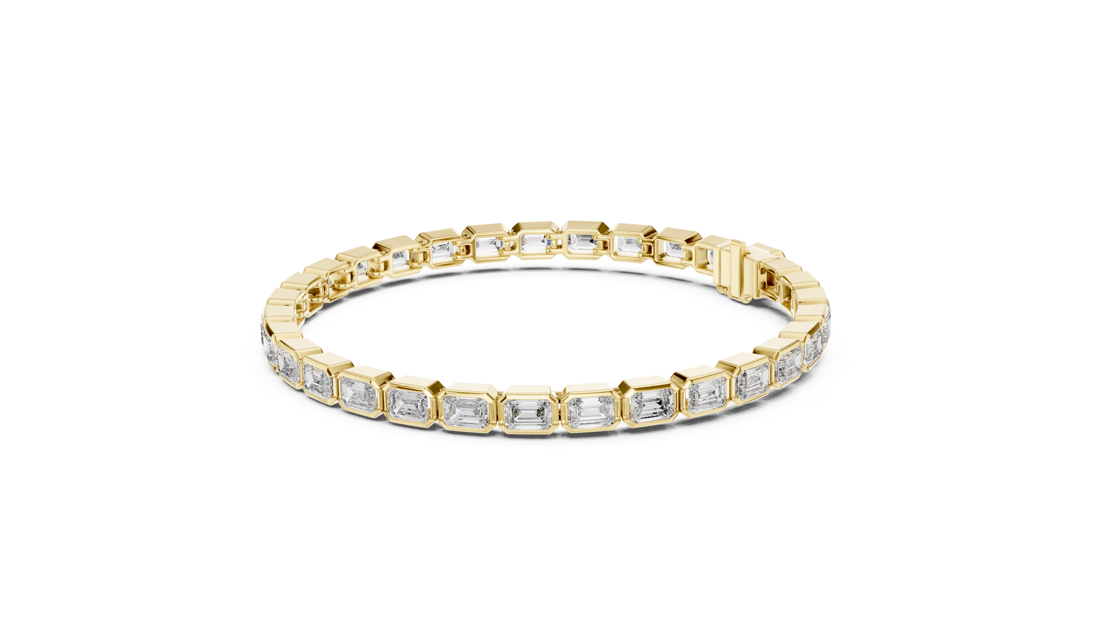 RKC Damen-Armband aus 925er-Sterlingsilber mit 0,39 Karat Moissanit, 14 Karat Gelbgold vergoldet, Gewicht 11,50 g