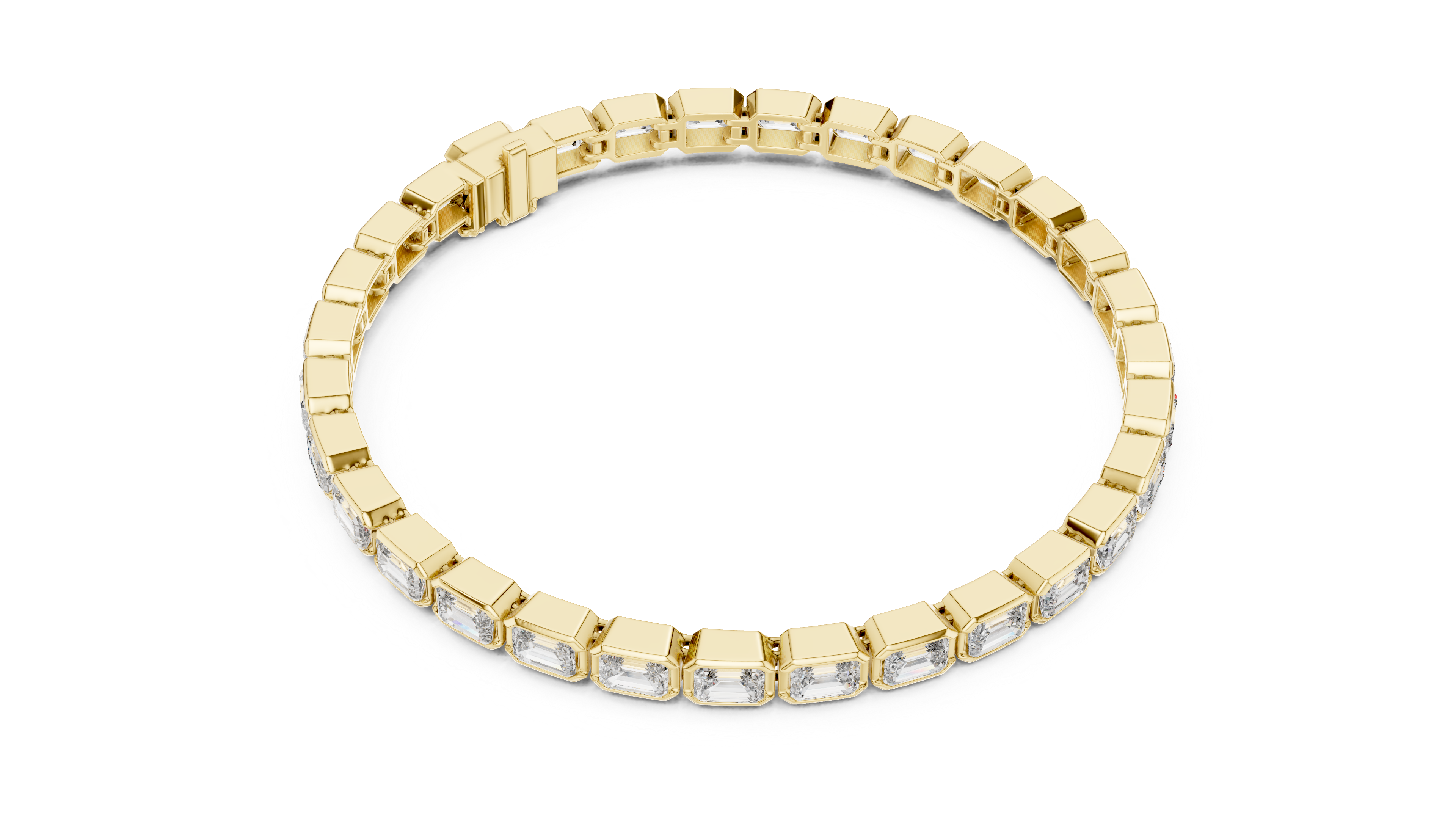RKC Damen-Armband aus 925er-Sterlingsilber mit 0,39 Karat Moissanit, 14 Karat Gelbgold vergoldet, Gewicht 11,50 g