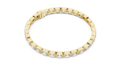 RKC Damen-Armband aus 925er-Sterlingsilber mit 0,39 Karat Moissanit, 14 Karat Gelbgold vergoldet, Gewicht 11,50 g