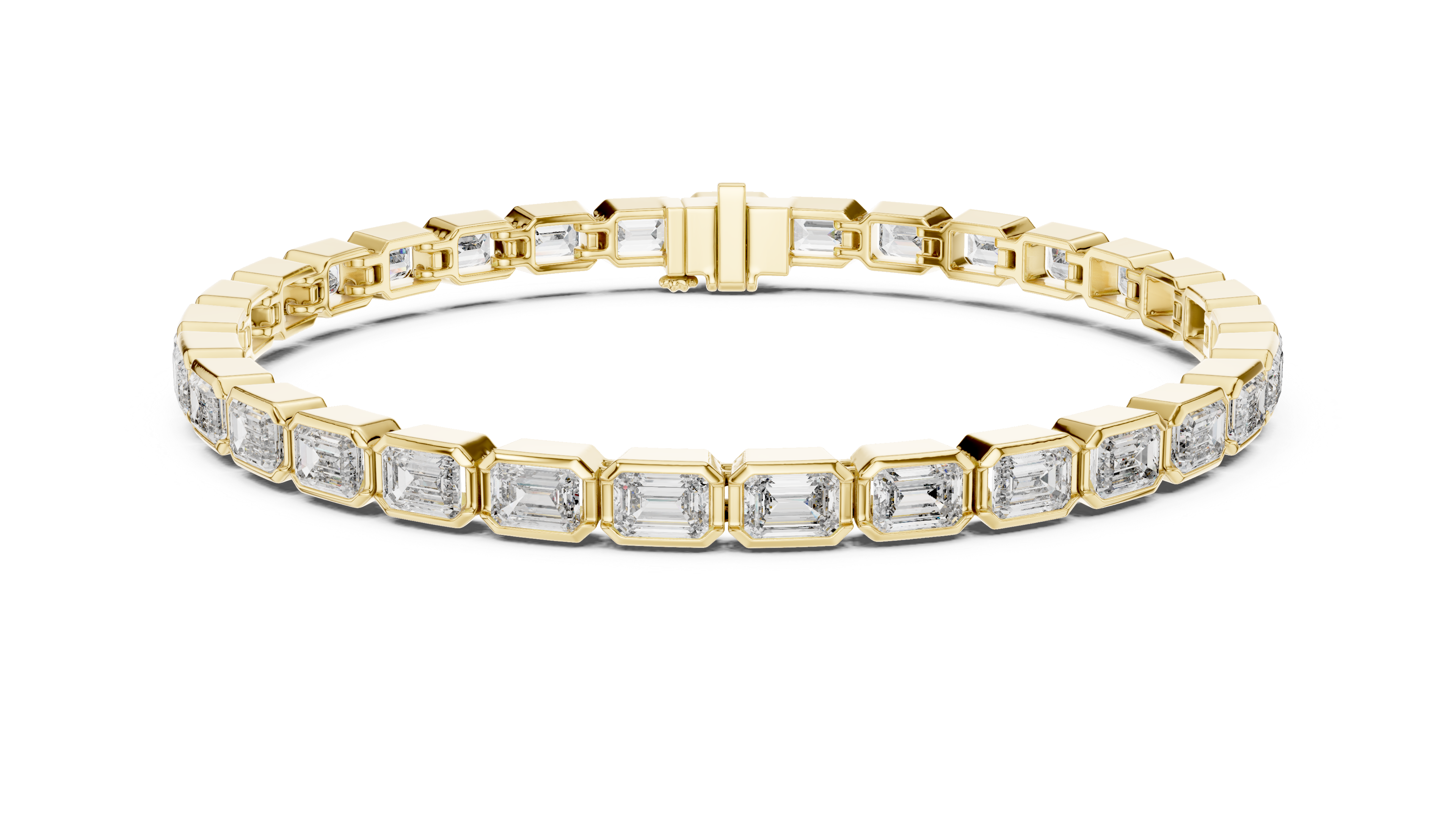 RKC Damen-Armband aus 925er-Sterlingsilber mit 0,39 Karat Moissanit, 14 Karat Gelbgold vergoldet, Gewicht 11,50 g