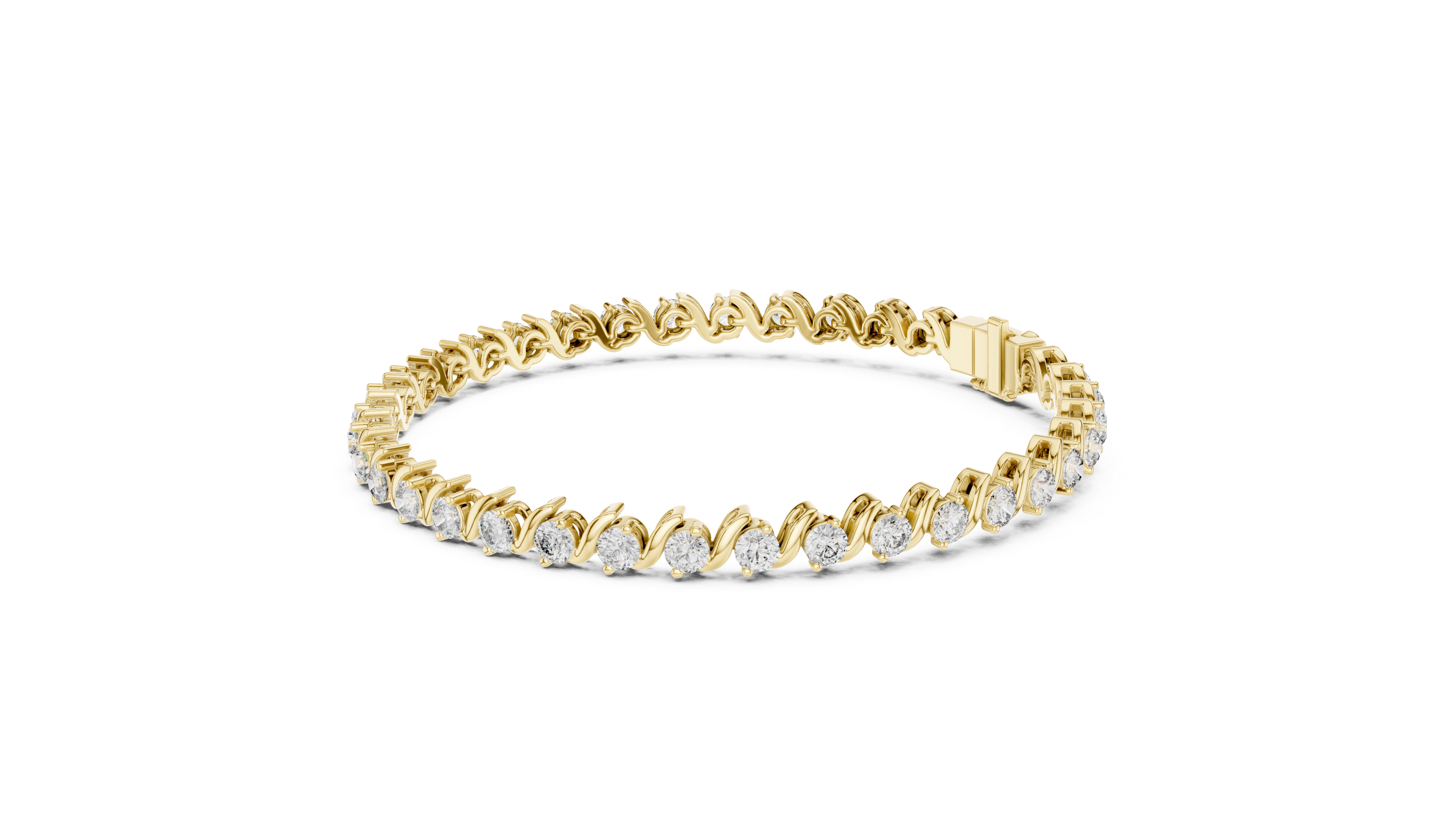 RKC – bracelet en argent Sterling 925 pour femmes, 0,39 ct, Moissanite, plaqué or jaune 14 carats, poids 11,50 g
