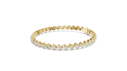 RKC – bracelet en argent Sterling 925 pour femmes, 0,39 ct, Moissanite, plaqué or jaune 14 carats, poids 11,50 g
