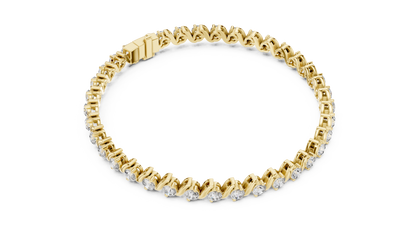 RKC – bracelet en argent Sterling 925 pour femmes, 0,39 ct, Moissanite, plaqué or jaune 14 carats, poids 11,50 g