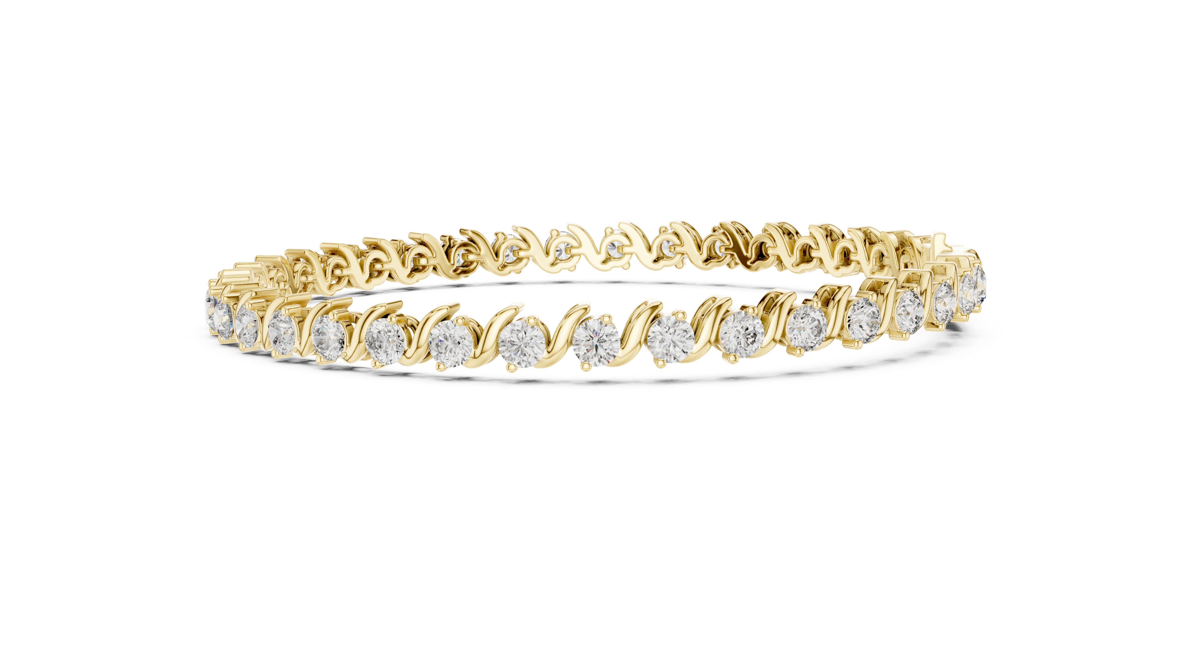 RKC – bracelet en argent Sterling 925 pour femmes, 0,39 ct, Moissanite, plaqué or jaune 14 carats, poids 11,50 g