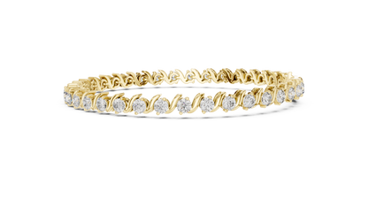 RKC – bracelet en argent Sterling 925 pour femmes, 0,39 ct, Moissanite, plaqué or jaune 14 carats, poids 11,50 g