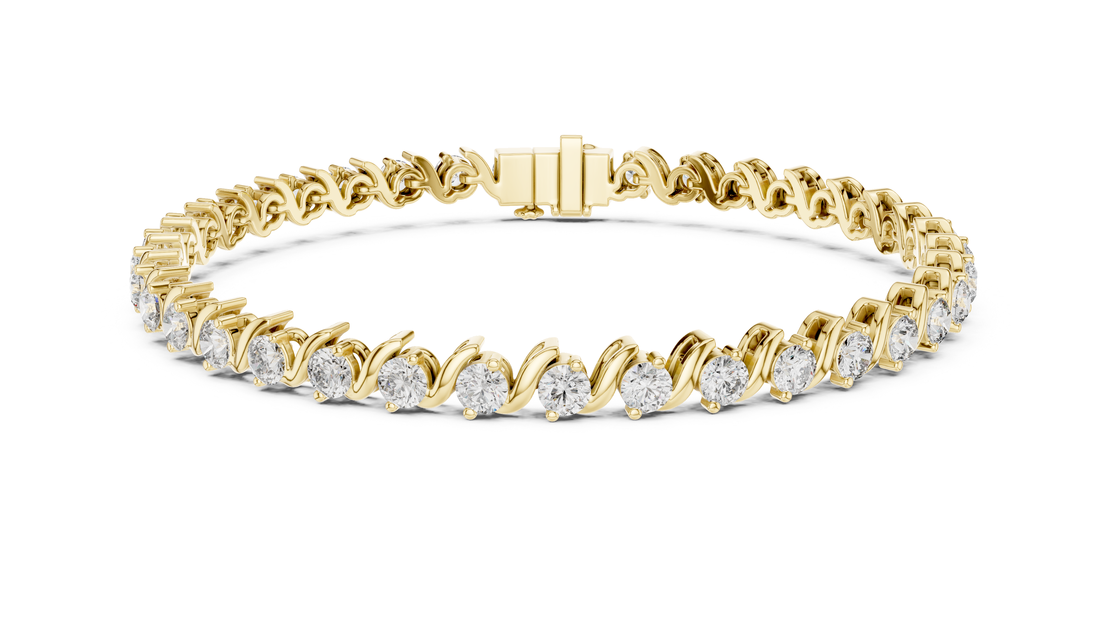 RKC – bracelet en argent Sterling 925 pour femmes, 0,39 ct, Moissanite, plaqué or jaune 14 carats, poids 11,50 g