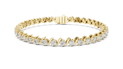 RKC – bracelet en argent Sterling 925 pour femmes, 0,39 ct, Moissanite, plaqué or jaune 14 carats, poids 11,50 g
