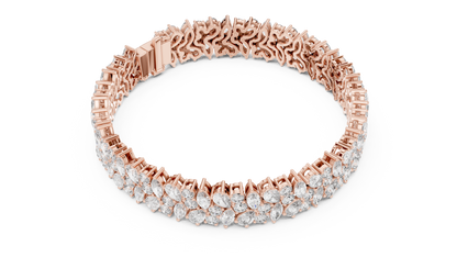 925 Silver Multishape Moissanite Tennis Bracelet 14K Gold Plated