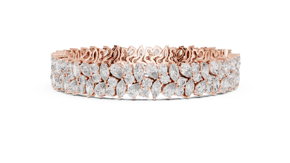 925 Silver Multishape Moissanite Tennis Bracelet 14K Gold Plated
