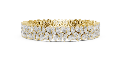 925 Silver Multishape Moissanite Tennis Bracelet 14K Gold Plated