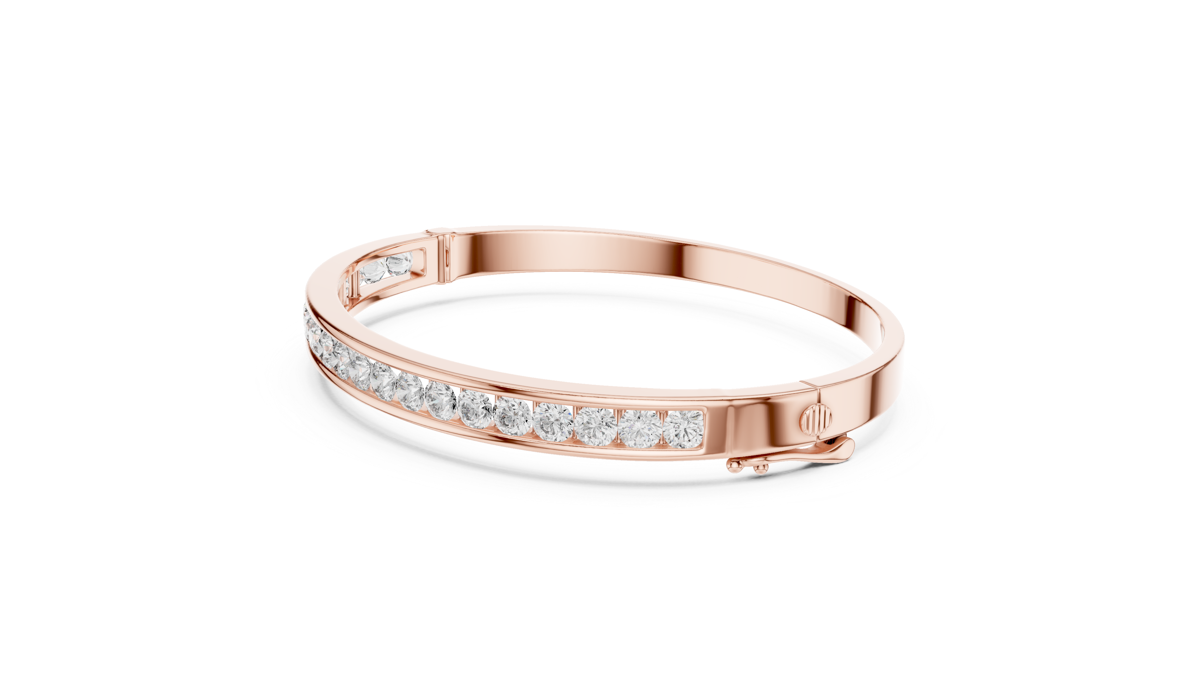 925 Silver Moissanite Channel Bracelet 14K Gold Plated