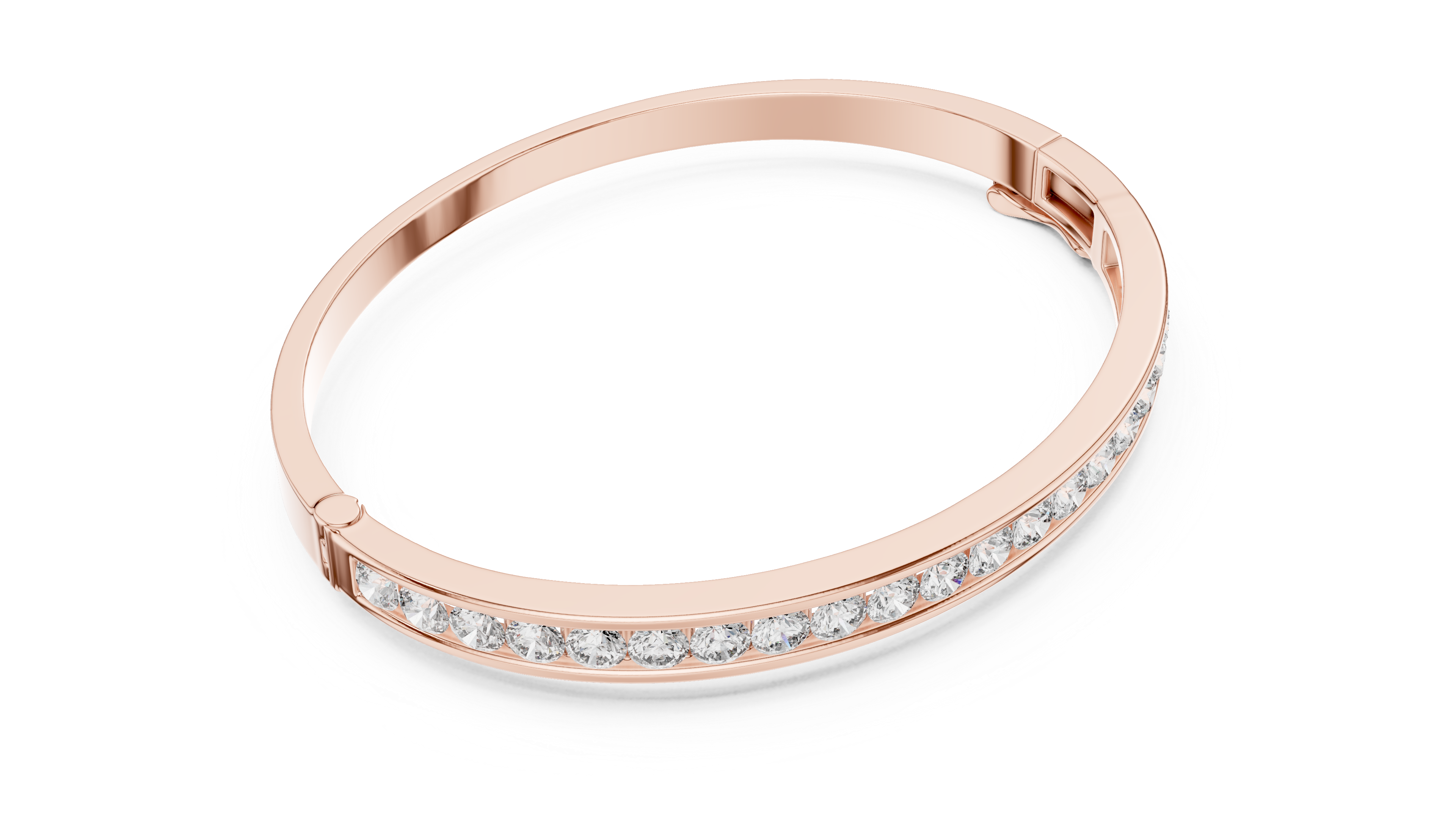 925 Silver Moissanite Channel Bracelet 14K Gold Plated