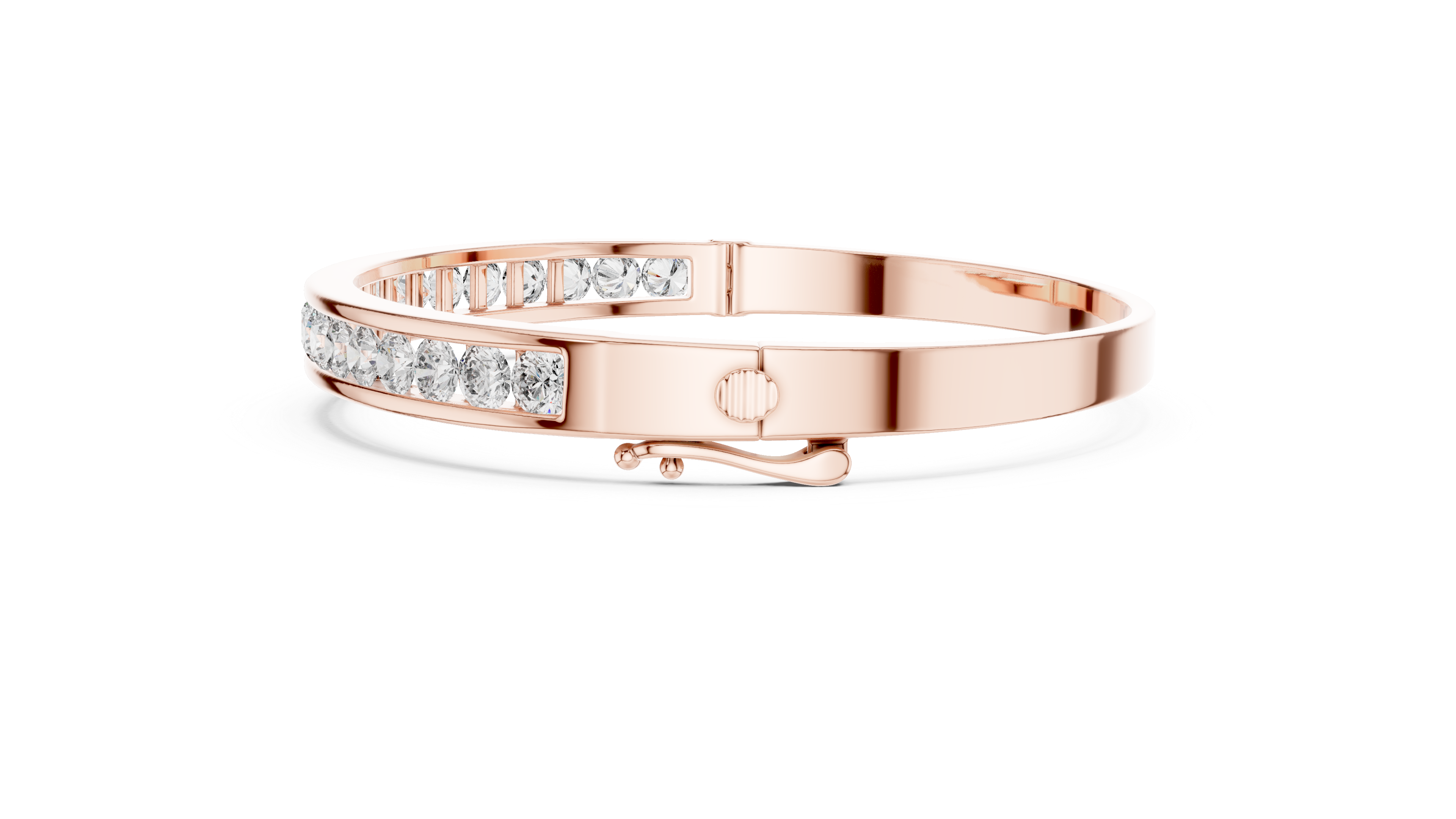 925 Silver Moissanite Channel Bracelet 14K Gold Plated