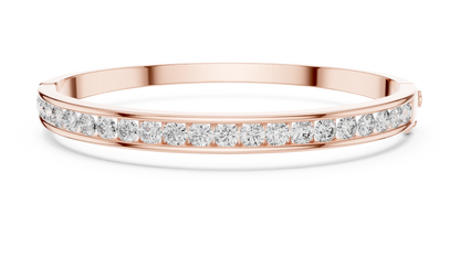925 Silver Moissanite Channel Bracelet 14K Gold Plated