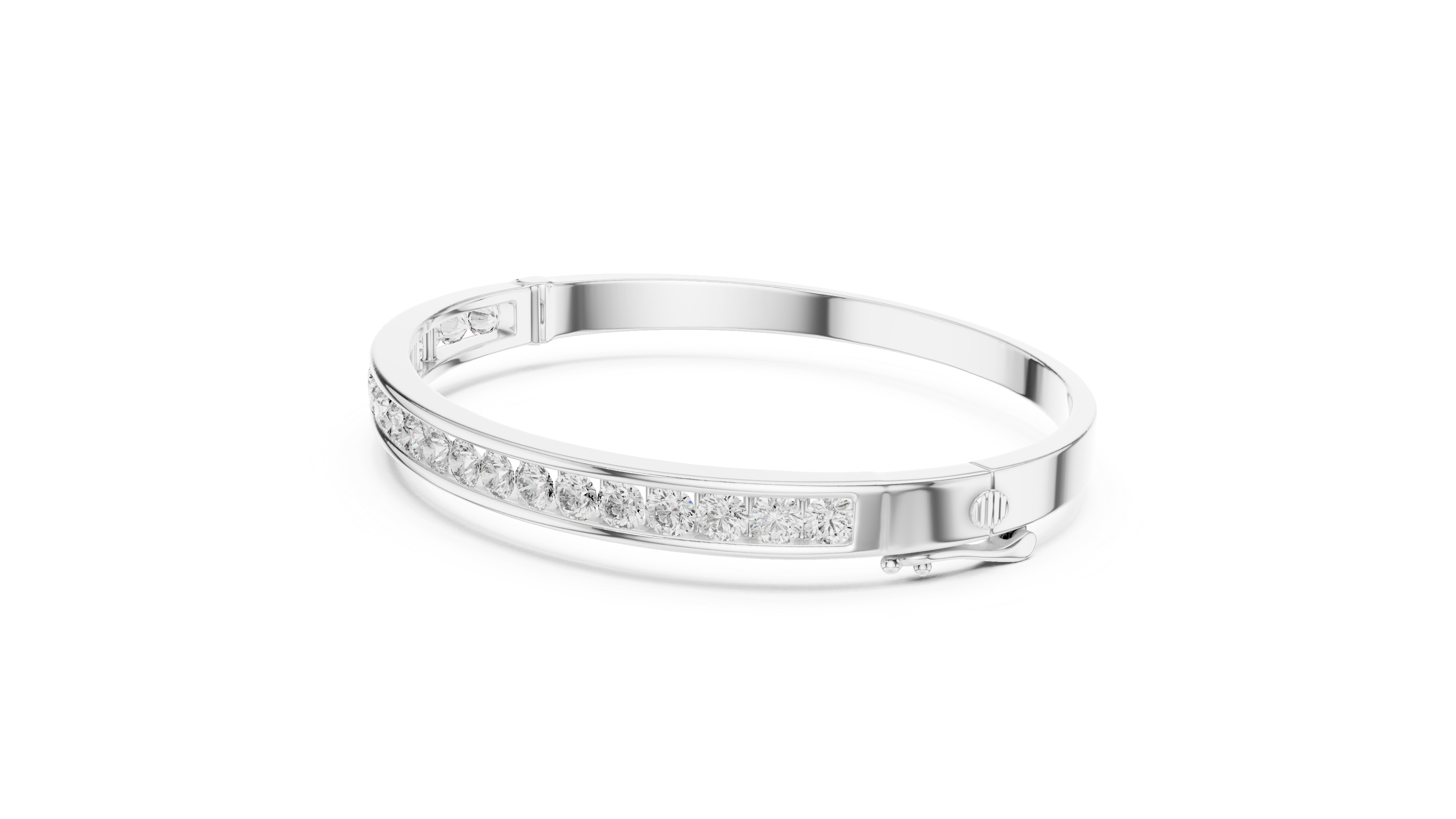 925 Silver Moissanite Channel Bracelet 14K Gold Plated