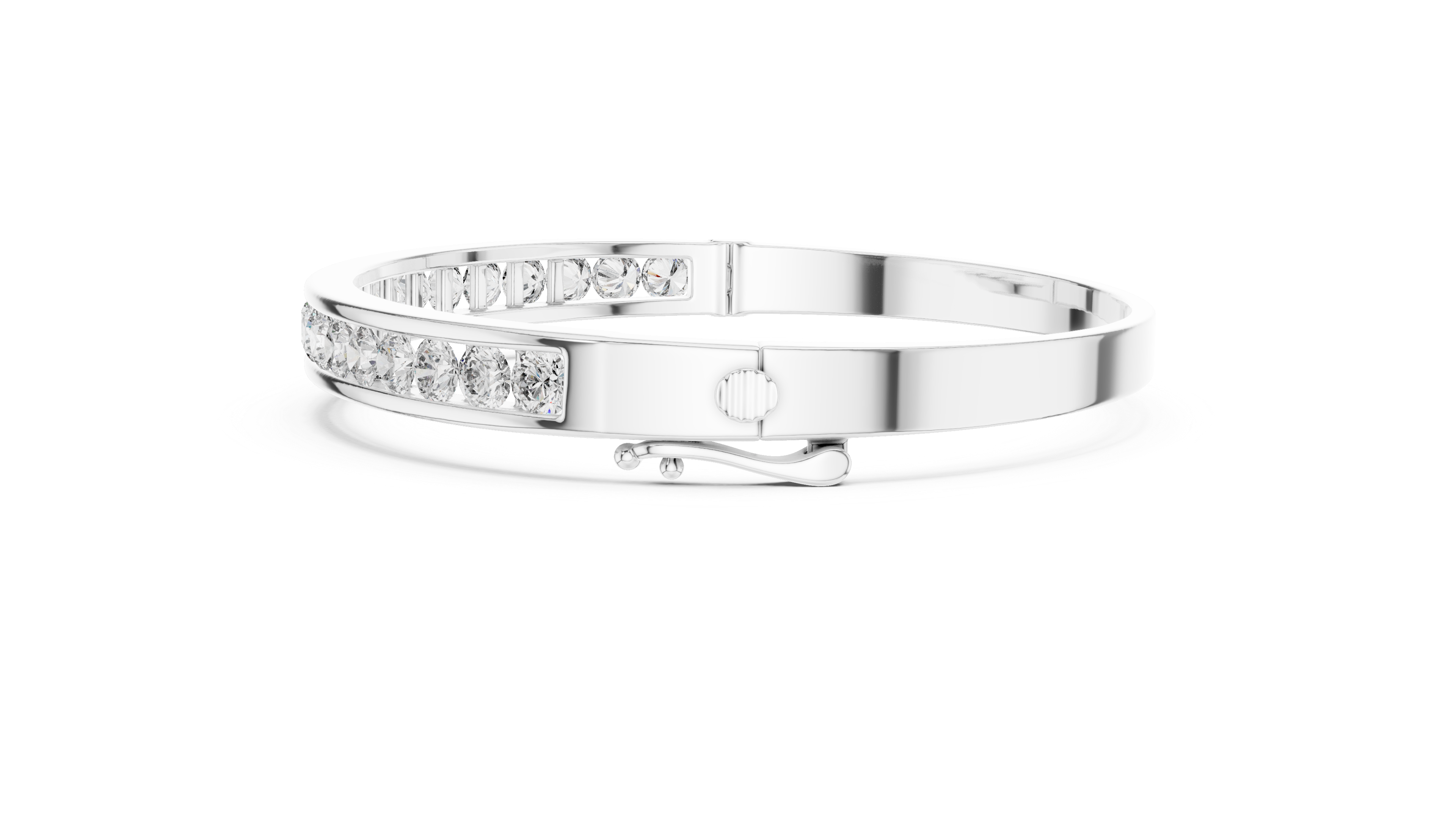 925 Silver Moissanite Channel Bracelet 14K Gold Plated