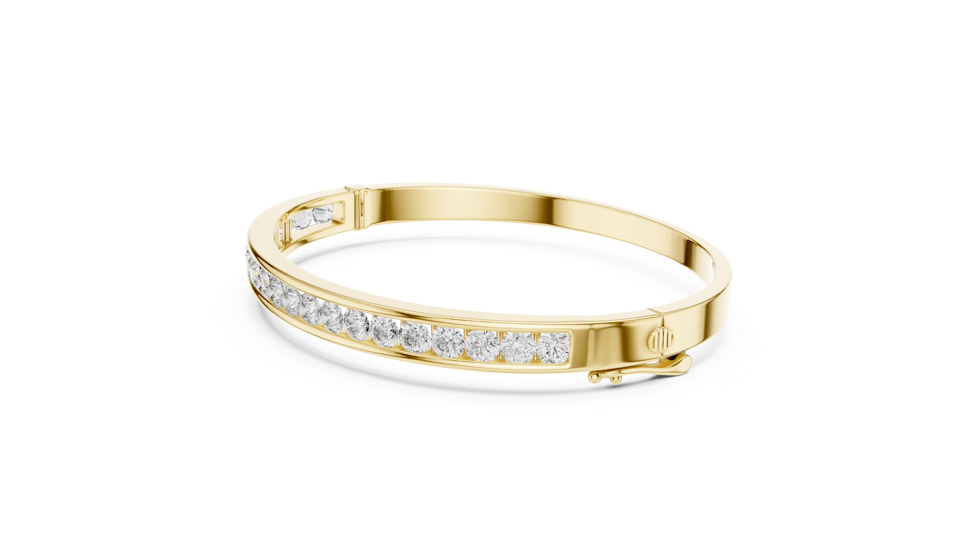 925 Silver Moissanite Channel Bracelet 14K Gold Plated