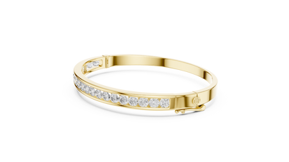 925 Silver Moissanite Channel Bracelet 14K Gold Plated