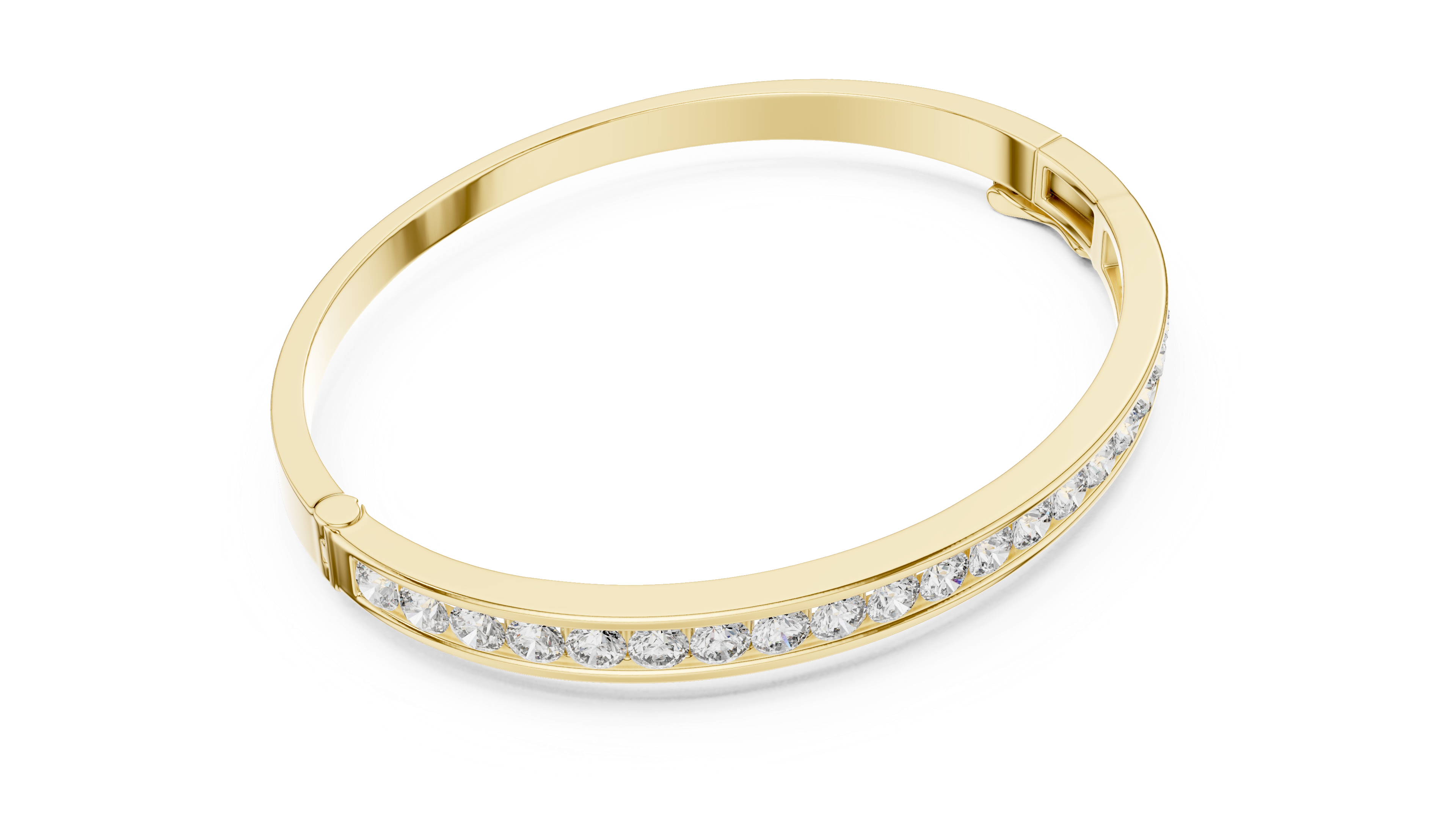 925 Silver Moissanite Channel Bracelet 14K Gold Plated