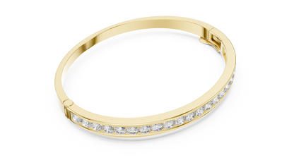 925 Silver Moissanite Channel Bracelet 14K Gold Plated
