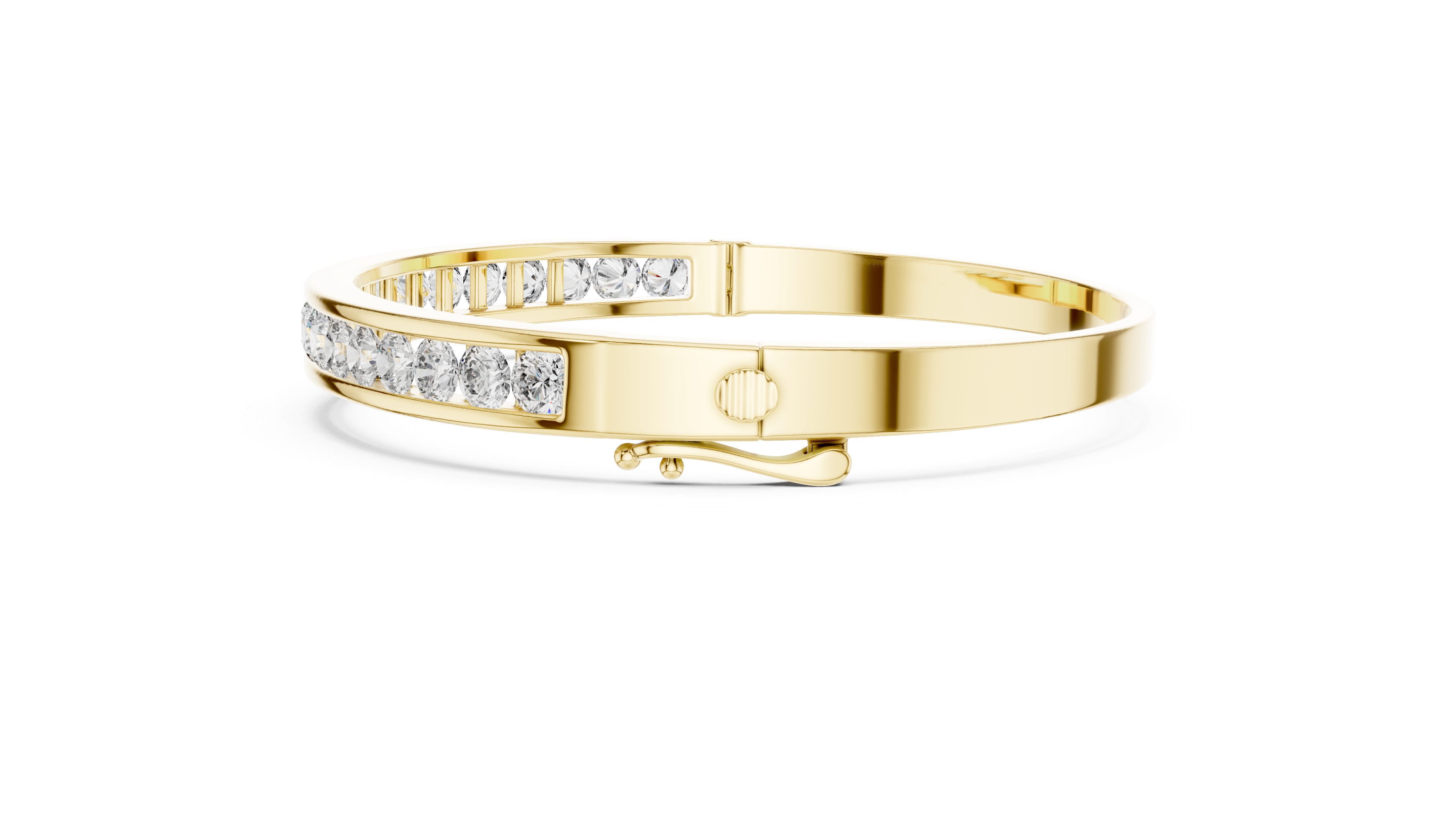 925 Silver Moissanite Channel Bracelet 14K Gold Plated