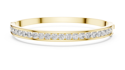 925 Silver Moissanite Channel Bracelet 14K Gold Plated