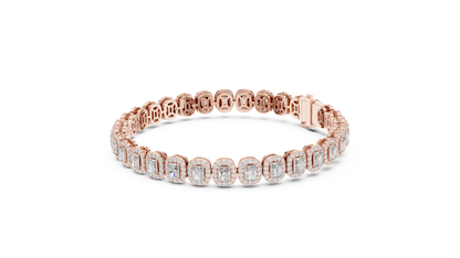 RKC 925 Sterling Silwer 0.39Ct Moissanite Damesarmband 14K Geelgoud Vergulde Wt 11.50gm