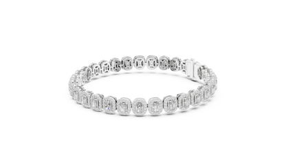 RKC 925 Sterling Silwer 0.39Ct Moissanite Damesarmband 14K Geelgoud Vergulde Wt 11.50gm