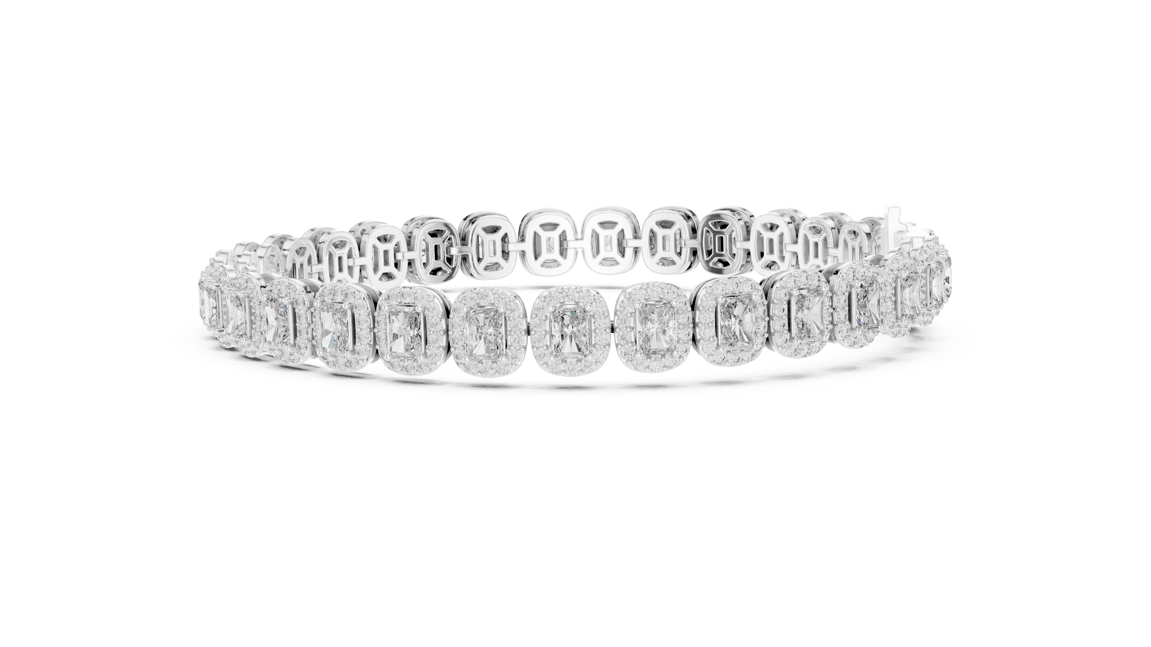 RKC 925 Sterling Silwer 0.39Ct Moissanite Damesarmband 14K Geelgoud Vergulde Wt 11.50gm