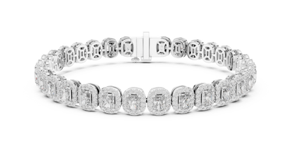 RKC 925 Sterling Silwer 0.39Ct Moissanite Damesarmband 14K Geelgoud Vergulde Wt 11.50gm