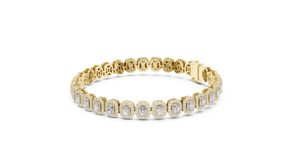 RKC 925 Sterling Silwer 0.39Ct Moissanite Damesarmband 14K Geelgoud Vergulde Wt 11.50gm