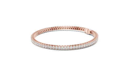 925 Silver Oval Cut Moissanite Tennis Bracelet 14K Gold Plated