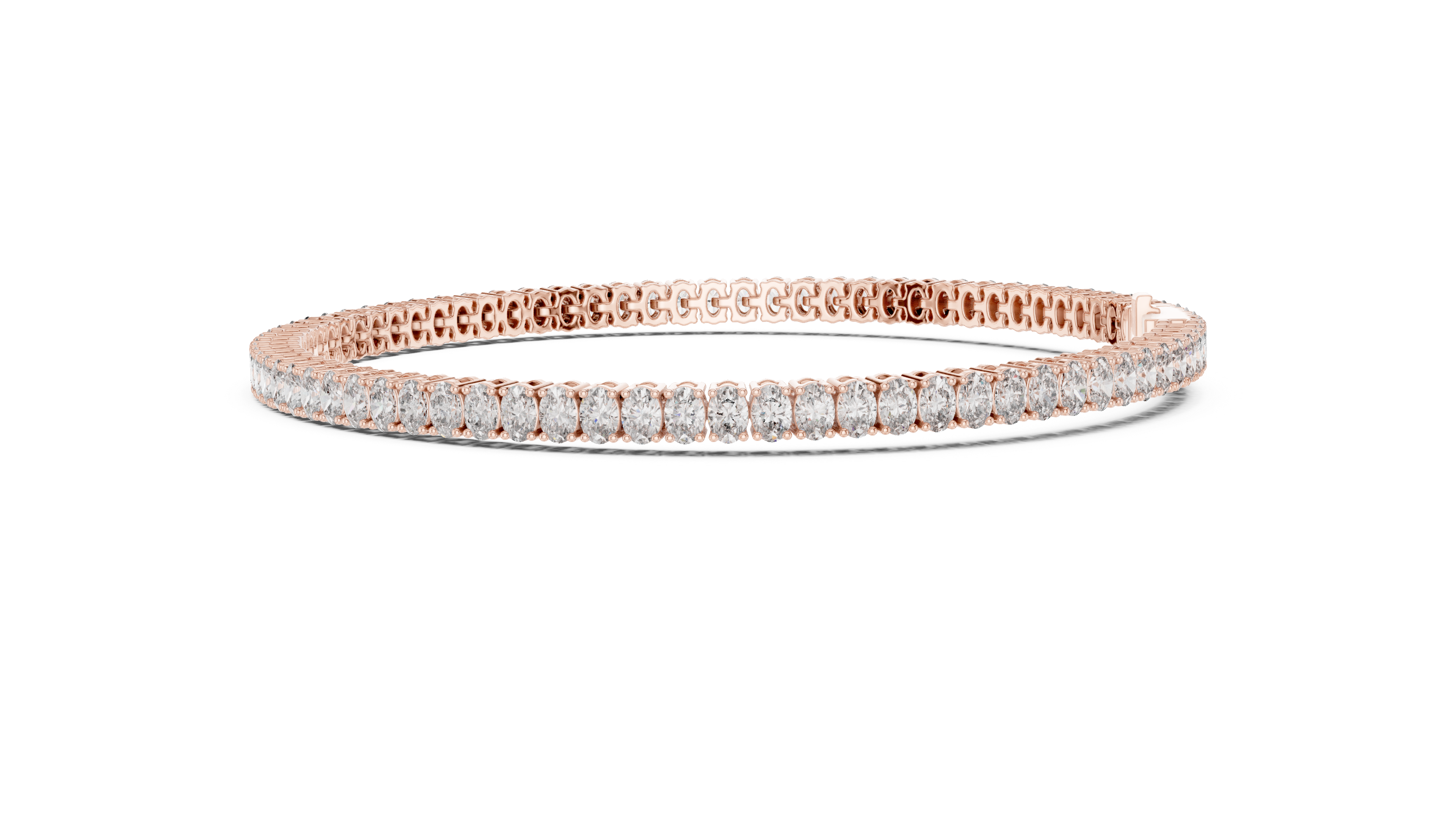 925 Silver Oval Cut Moissanite Tennis Bracelet 14K Gold Plated