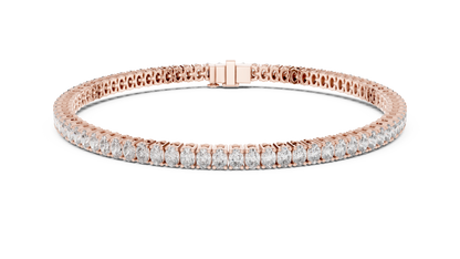 925 Silver Oval Cut Moissanite Tennis Bracelet 14K Gold Plated