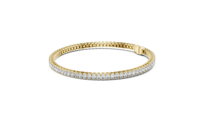 925 Silver Oval Cut Moissanite Tennis Bracelet 14K Gold Plated