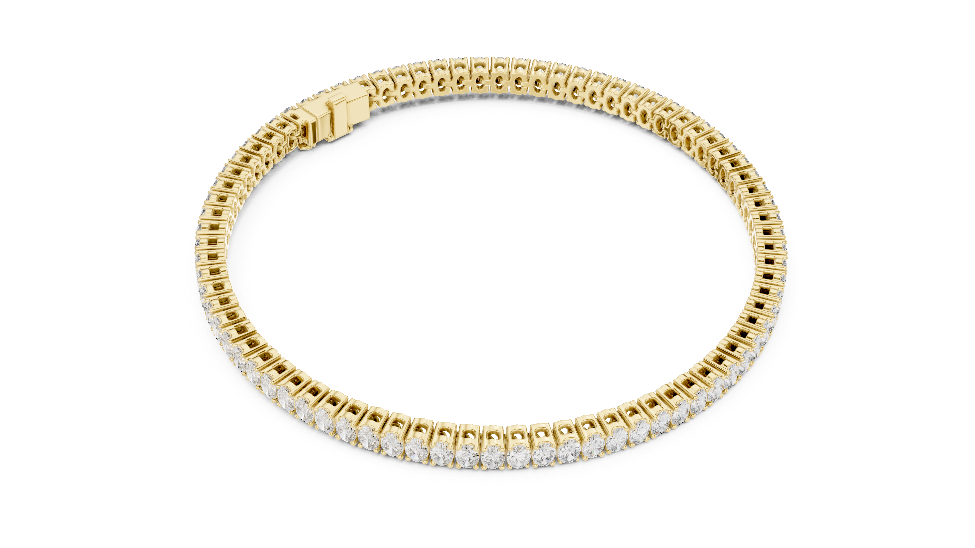 925 Silver Oval Cut Moissanite Tennis Bracelet 14K Gold Plated