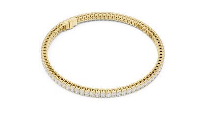 925 Silver Oval Cut Moissanite Tennis Bracelet 14K Gold Plated
