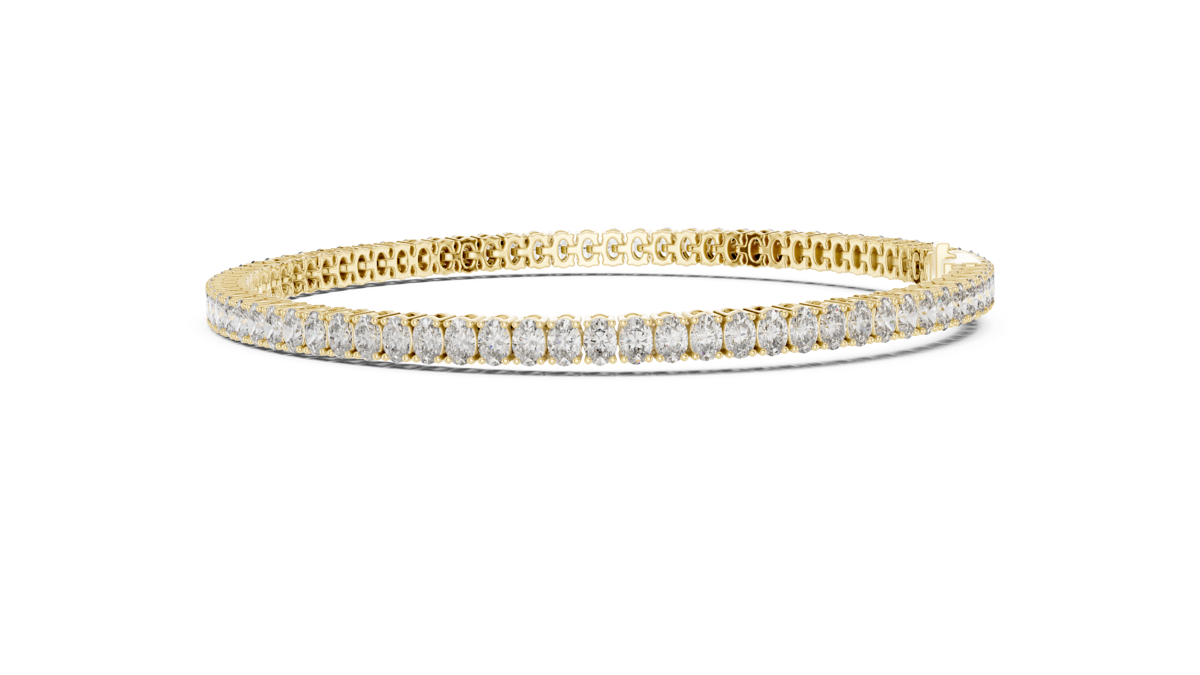 925 Silver Oval Cut Moissanite Tennis Bracelet 14K Gold Plated