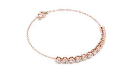 RKC 925 Sterling Silwer 0.39Ct Moissanite Damesarmband 14K Geelgoud Vergulde Wt 11.50gm