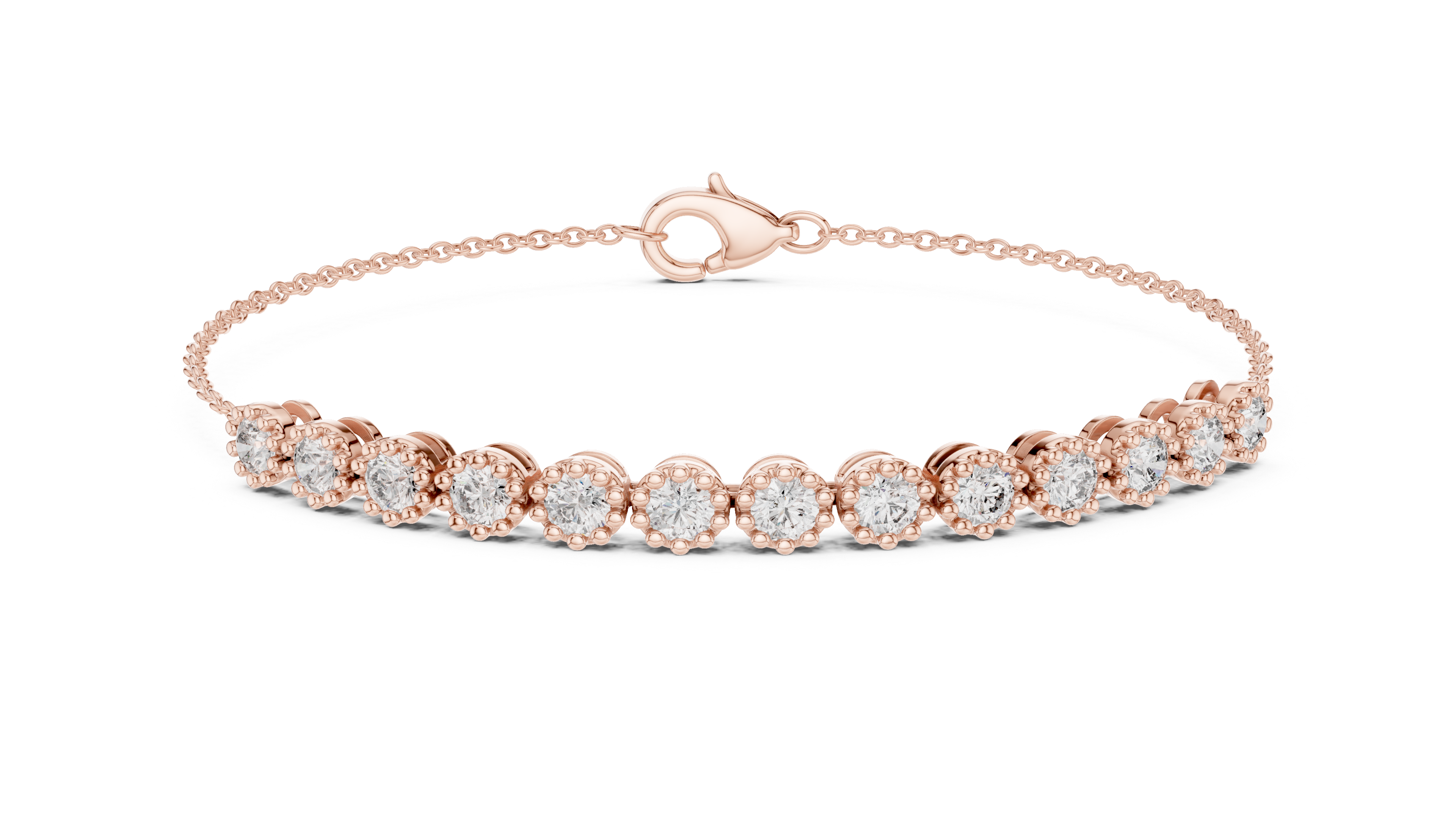 RKC 925 Sterling Silwer 0.39Ct Moissanite Damesarmband 14K Geelgoud Vergulde Wt 11.50gm