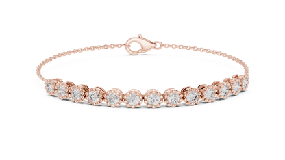 RKC 925 Sterling Silwer 0.39Ct Moissanite Damesarmband 14K Geelgoud Vergulde Wt 11.50gm