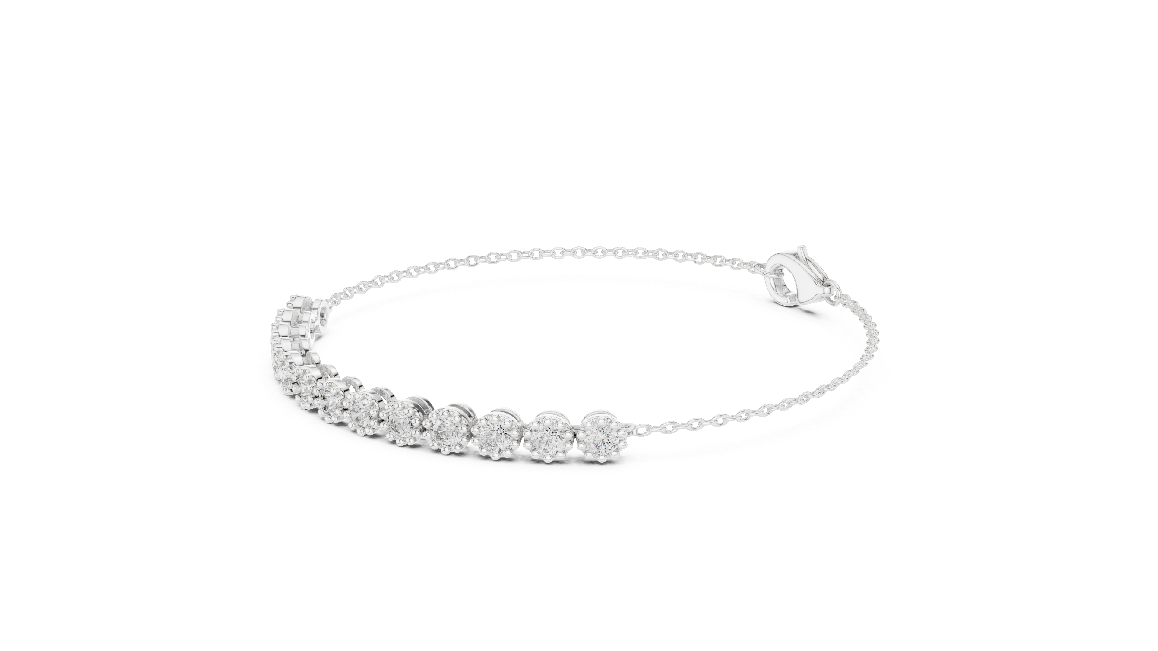 RKC 925 Sterling Silwer 0.39Ct Moissanite Damesarmband 14K Geelgoud Vergulde Wt 11.50gm