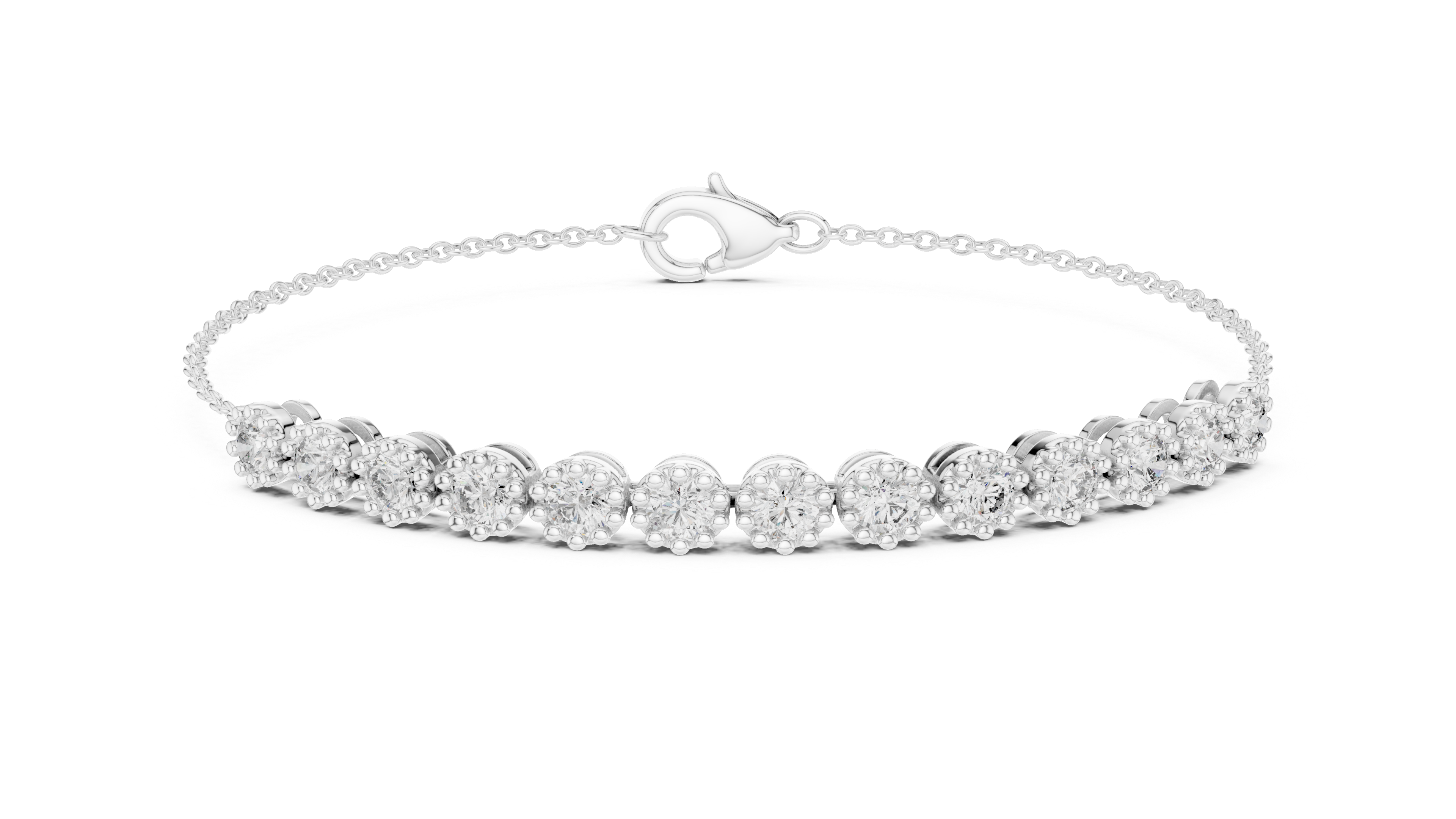 RKC 925 Sterling Silwer 0.39Ct Moissanite Damesarmband 14K Geelgoud Vergulde Wt 11.50gm
