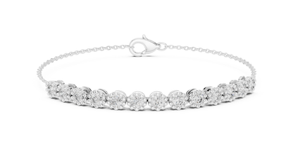 RKC 925 Sterling Silwer 0.39Ct Moissanite Damesarmband 14K Geelgoud Vergulde Wt 11.50gm