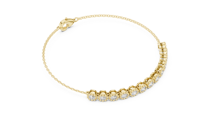 RKC 925 Sterling Silwer 0.39Ct Moissanite Damesarmband 14K Geelgoud Vergulde Wt 11.50gm