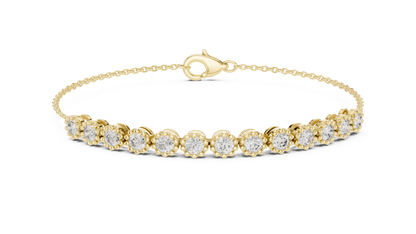 RKC 925 Sterling Silwer 0.39Ct Moissanite Damesarmband 14K Geelgoud Vergulde Wt 11.50gm